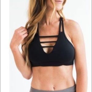 Black Grid Bra. Low to Medium support. NWT